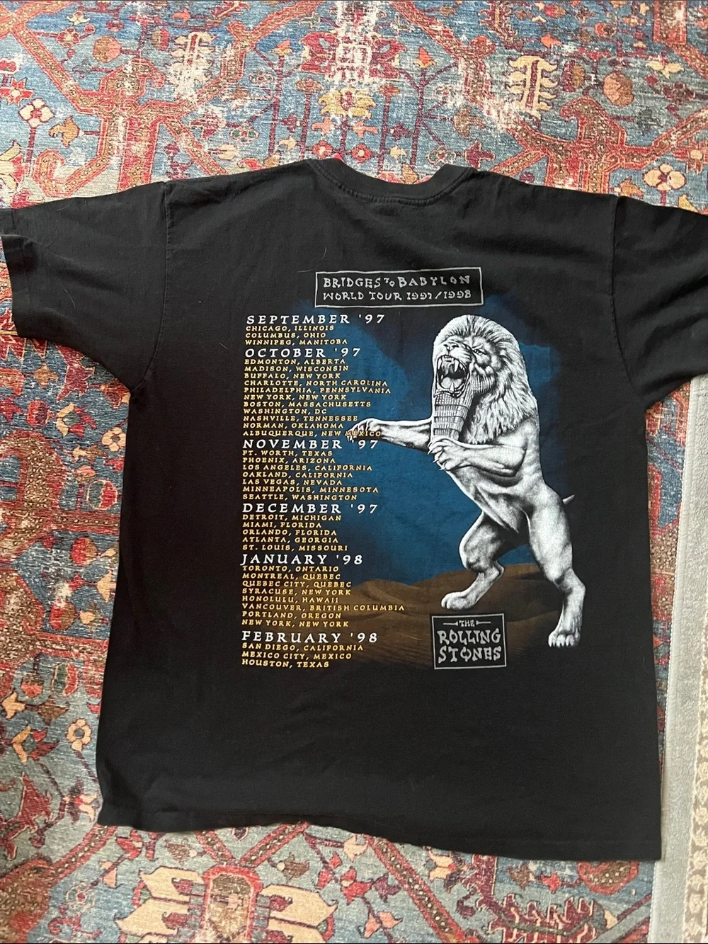 Vintage Rolling Stones Bridges to Babylon 1997 Tour Single Stitch Anvil Tee xl - Picture 5 of 6
